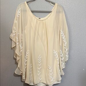 Free People Cream mini dress  with beaded details